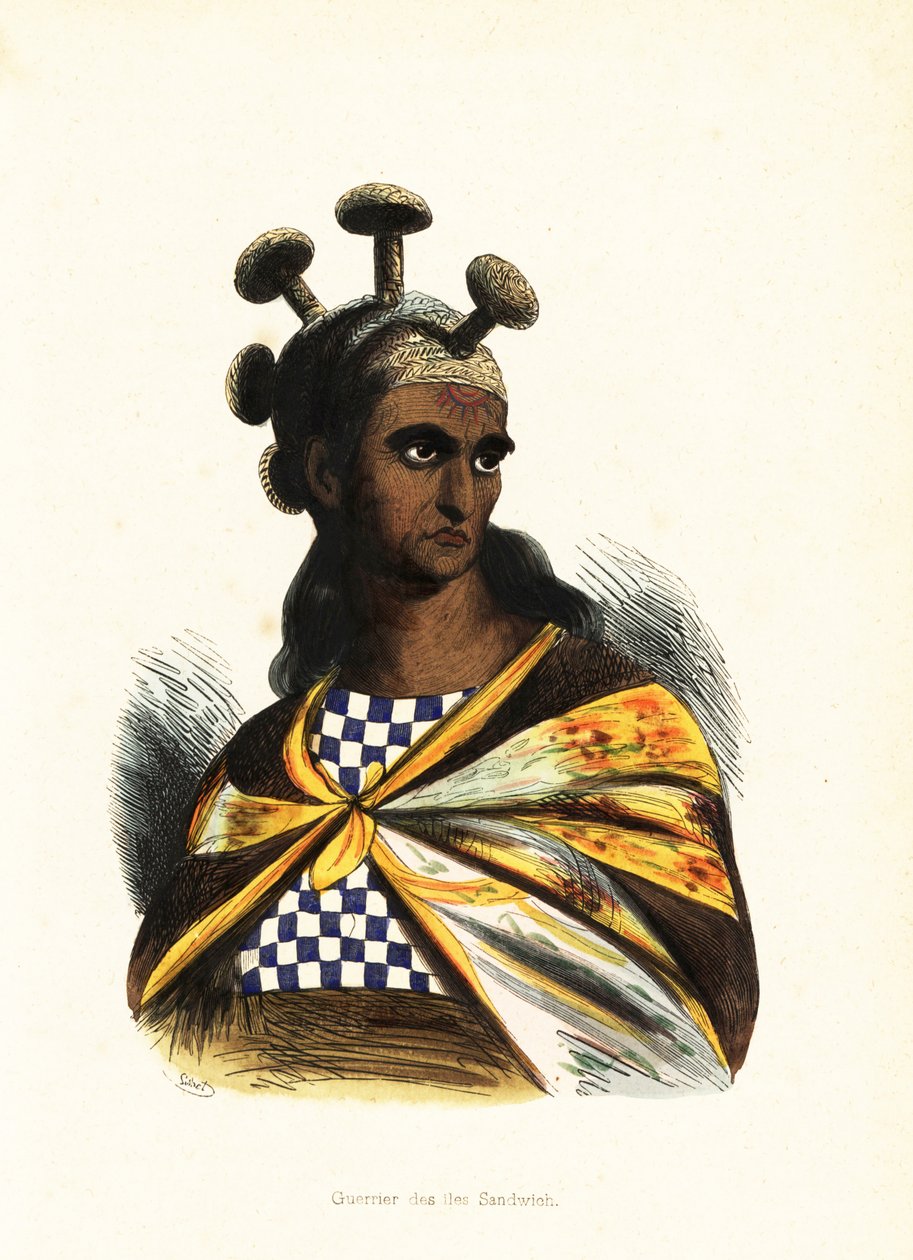 Guerreiro das Ilhas Havaianas de Jacques Etienne Victor (after) Arago