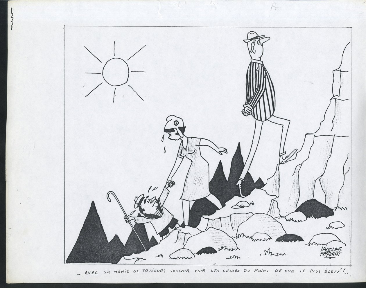 Candide, satírico em B  W de Jacques Faizant
