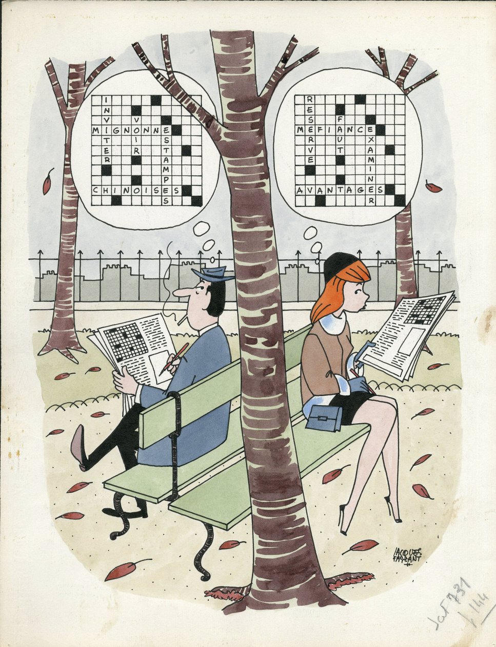 Dias de França, com cores satíricas de Jacques Faizant