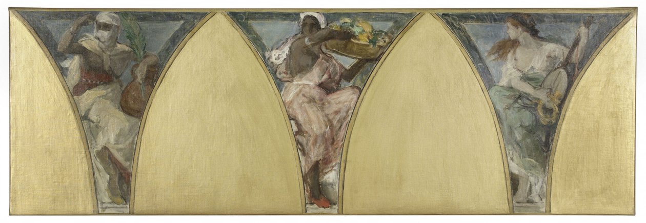 Esboço para a Câmara Municipal de Paris: Argélia. Guiana. Provença, cerca de 1888 (óleo sobre tela) de Jacques Fernand Humbert