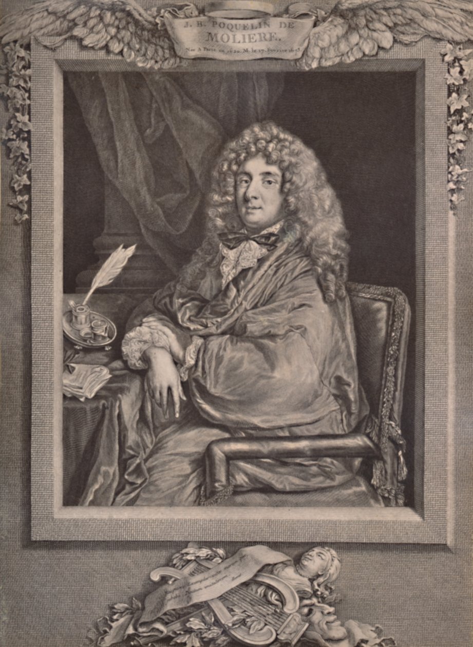 Molière , dramaturgo e ator francês, século 18 1894 de Jacques Firmin Beauvarlet