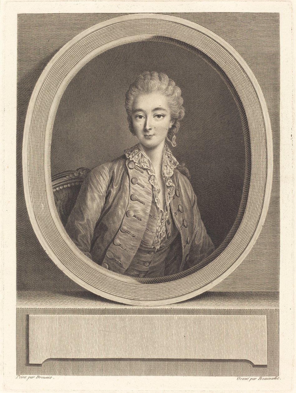 Madame du Barry de Jacques Firmin Beauvarlet after François Hubert Drouais