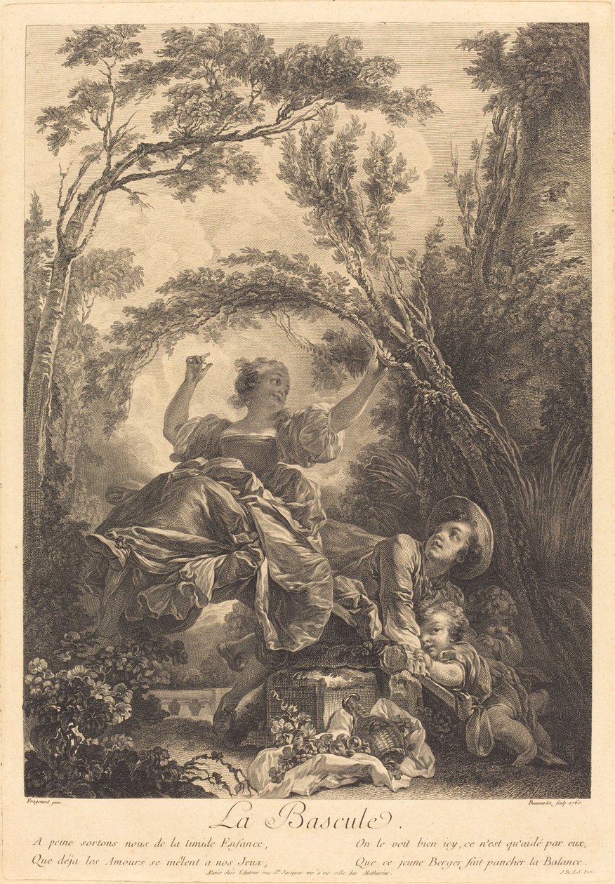 A gangorra de Jacques Firmin Beauvarlet after Jean Honoré Fragonard
