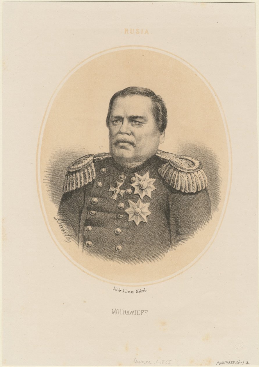 Retrato do Conde Nikolay Muravyov-Amursky 1809-1881, 1865 de Jacques Francois Gauderique Llanta