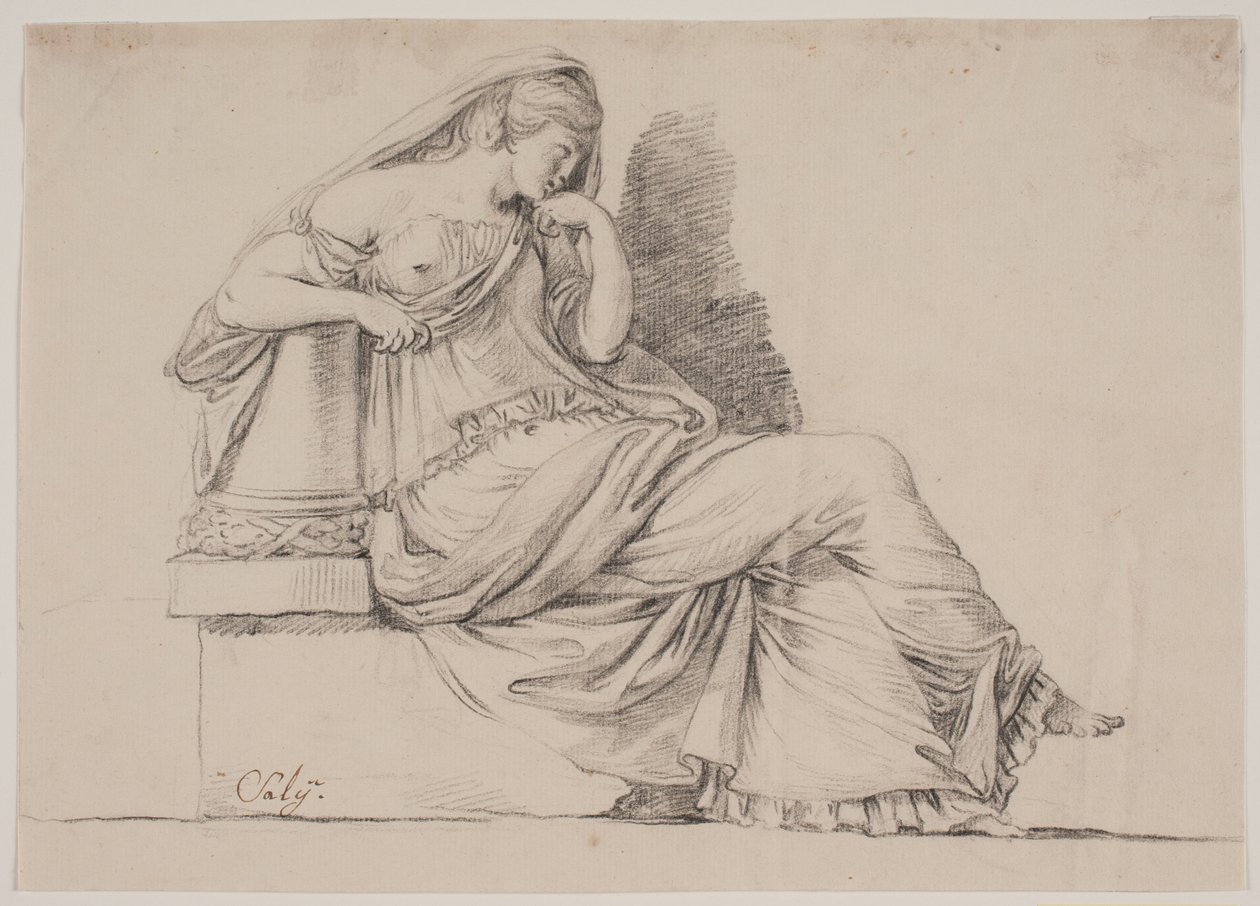 Alegoria. Figura feminina de luto de Jacques Francois Joseph Saly