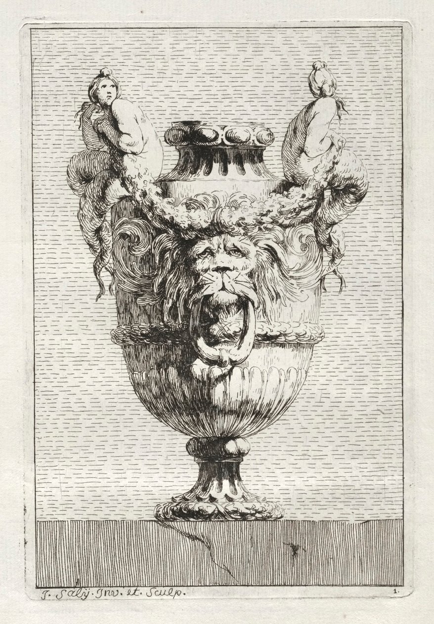 Conjunto de Vasos: Placa 1, 1746. de Jacques Francois Joseph Saly