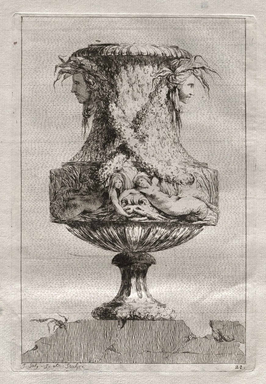 Conjunto de Vasos: Placa 20, 1746. de Jacques Francois Joseph Saly