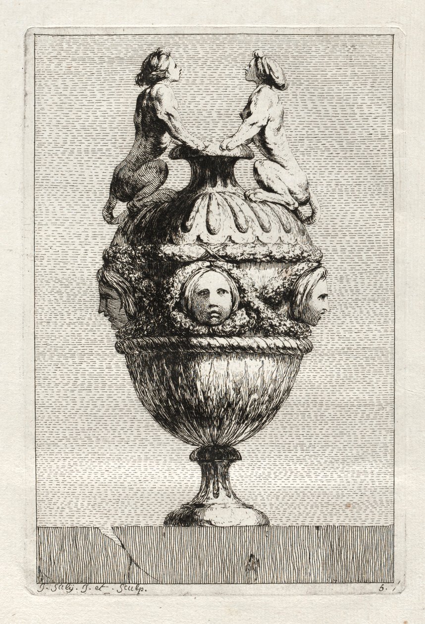 Conjunto de Vasos: Placa 5, 1746. de Jacques Francois Joseph Saly