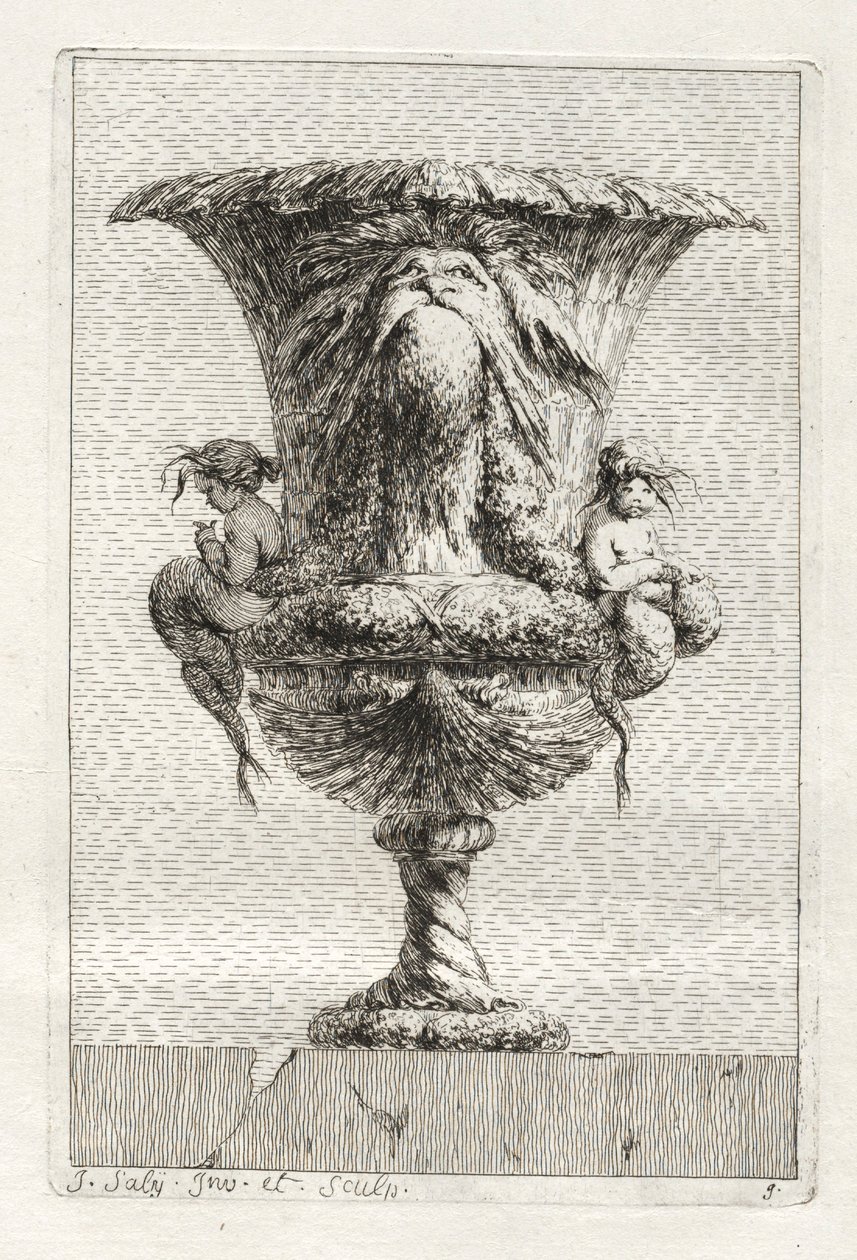 Conjunto de Vasos: Placa 9, 1746. de Jacques-Francois-Joseph Saly