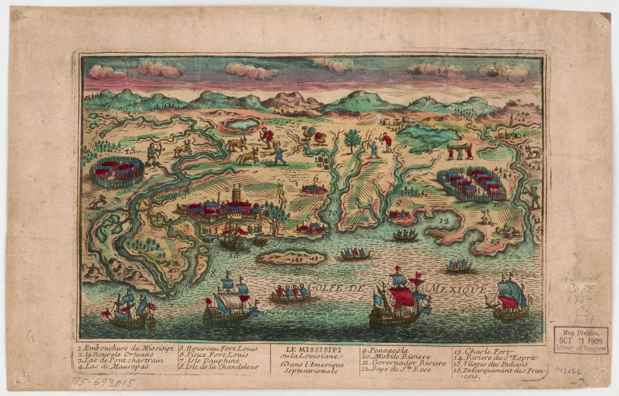 Missisipi ou Louisiana na América do Norte. LOC 75693015 de Jacques François Chéreau