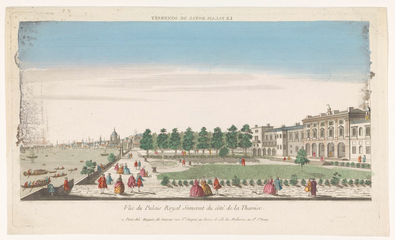 Vista da Casa de Somerset no Rio Tamisa em Londres
Le Palais Royal de Somerset (título sobre o objecto) de Jacques Gabriel Huquier