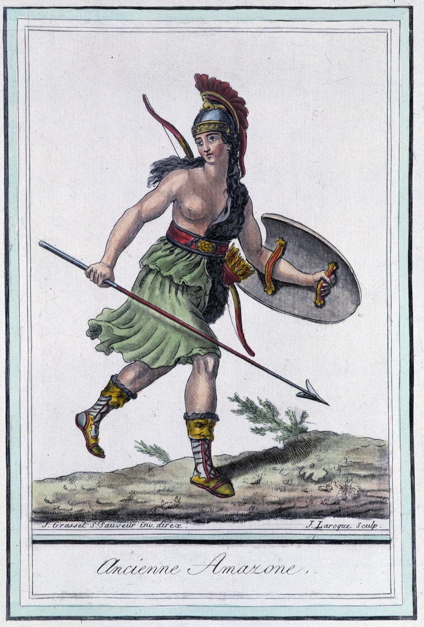 Ancienne Amazon - na "Encyclopedia of Travels" de Grasset St Sauveur, ed. 1796 de Jacques Grasset de Saint Sauveur