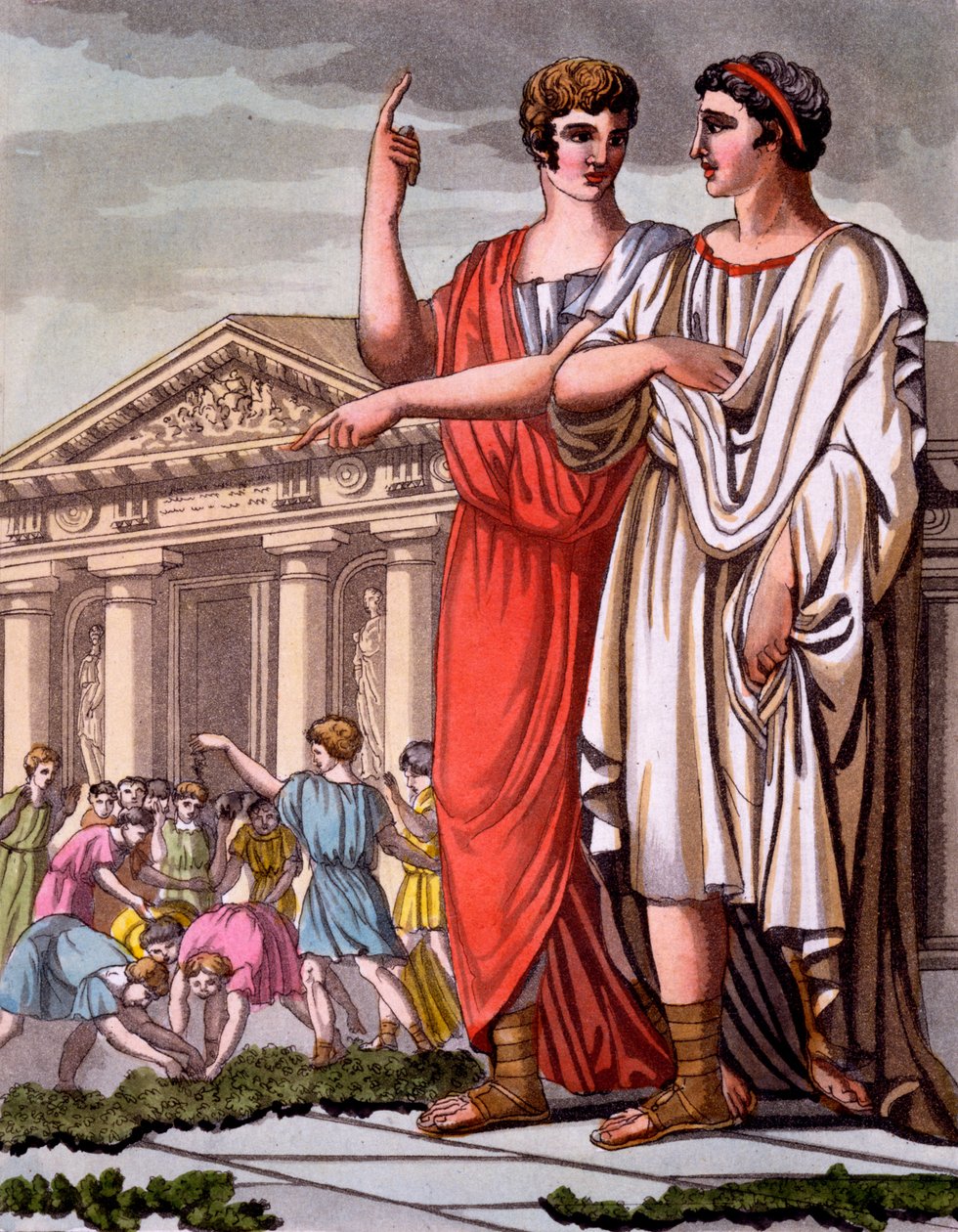 Traje do candidato para o escritório em Roma, um fólio de L&39;Antique Roma, gravado por Labrousse, pub. 1796 de Jacques Grasset de Saint Sauveur