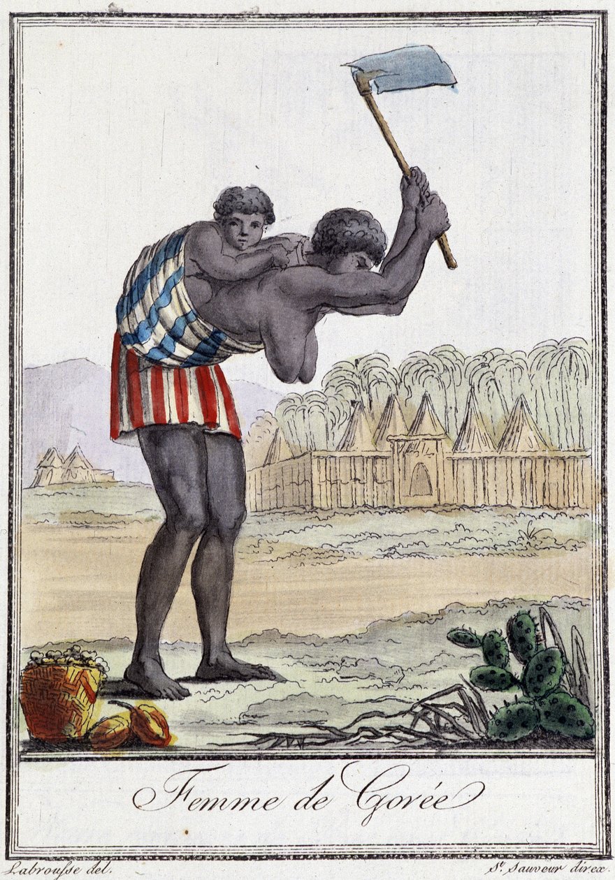 Femme of Gorèe (Senegal) - in "Encyclopedia of Travels" de Grasset St Sauveur, ed. 1796 de Jacques Grasset de Saint Sauveur