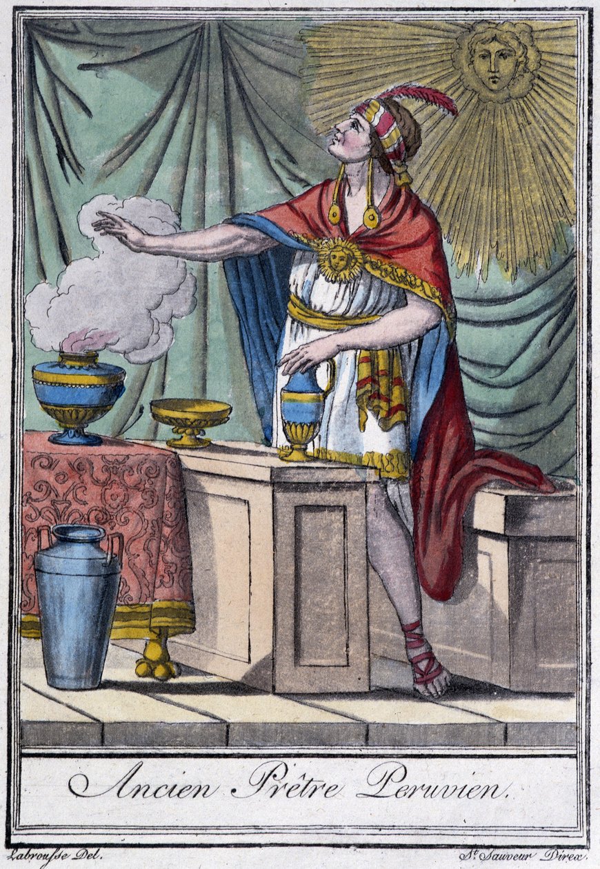 Ex sacerdote peruano (inca) - na "Encyclopedia of Travels" de J. Grasset-Saint-Sauveur, Paris de Jacques Grasset de Saint Sauveur