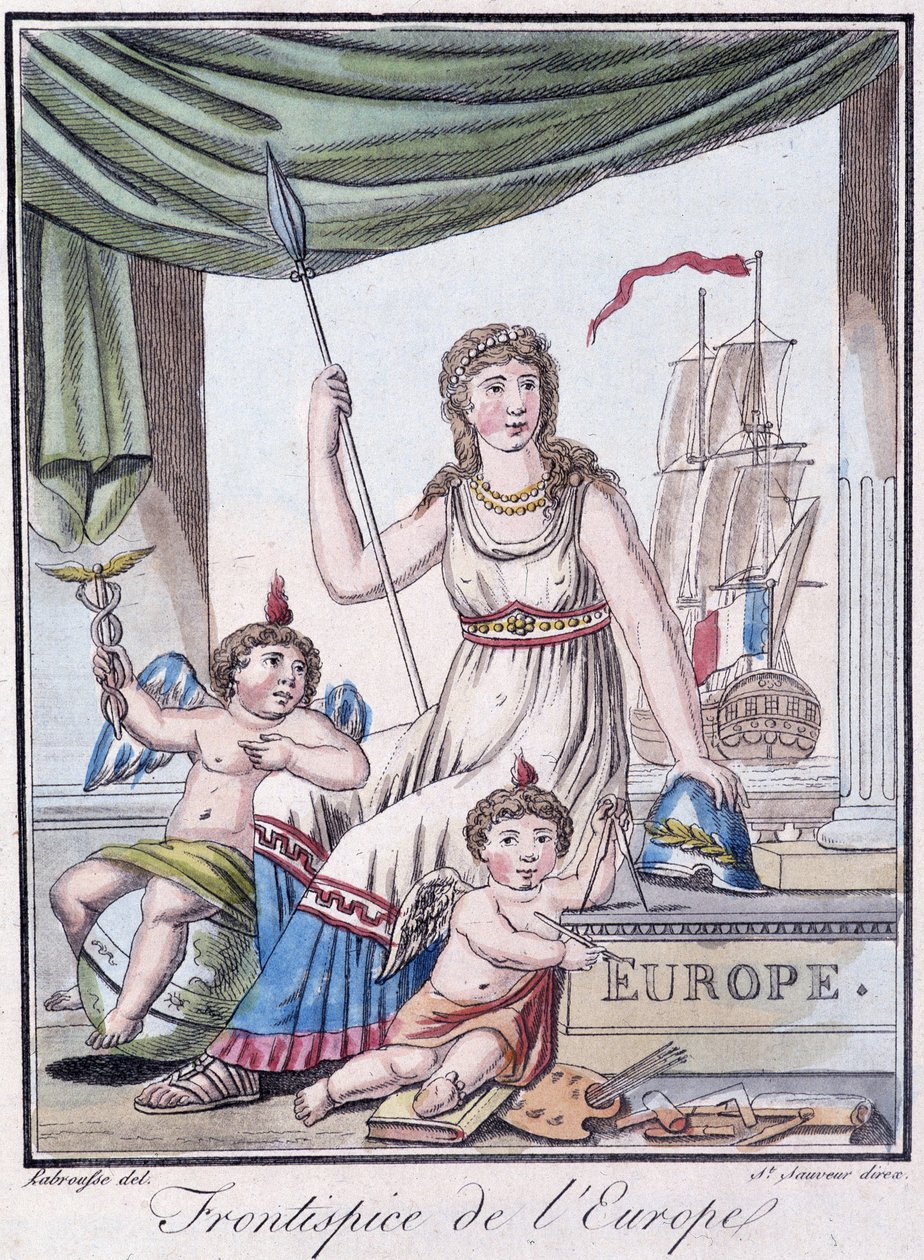 Frontispice of Europe - in "Encyclopedia of Travels" de Grasset St Sauveur, ed. 1796 de Jacques Grasset de Saint Sauveur