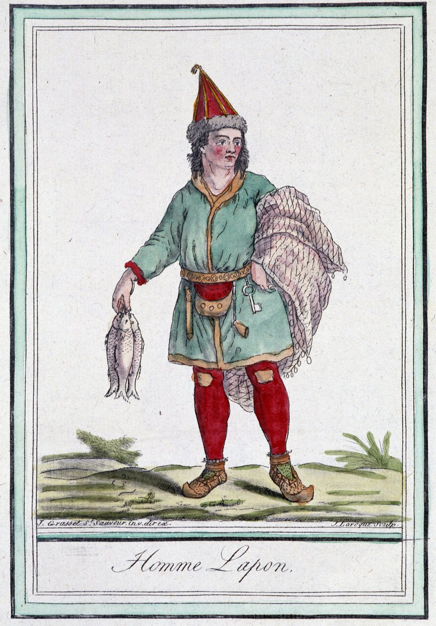Lappish man - in "Encyclopédie des voyages" de Grasset Saint Sauveur, ed. Paris 1796 de Jacques Grasset de Saint Sauveur