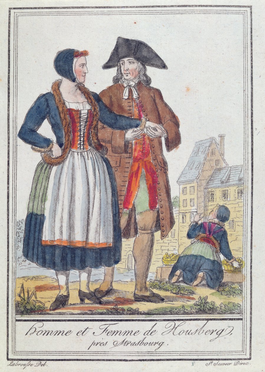 Habitantes de Housberg, perto de Estrasburgo, 1796 de Jacques Grasset de Saint Sauveur
