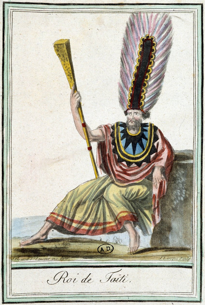 Rei do Taiti - na "Enciclopédia das Viagens" de J. Grasset Saint-Sauveur de Jacques Grasset de Saint Sauveur