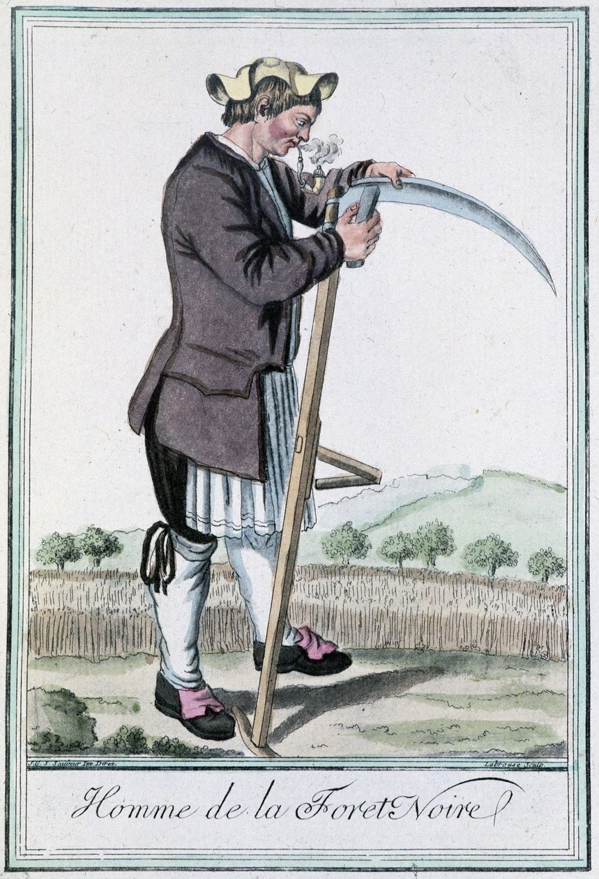 Homem da Floresta Negra - in "Encyclopedia of Travels" de Grasset St Sauveur, ed. 1796 de Jacques Grasset de Saint Sauveur