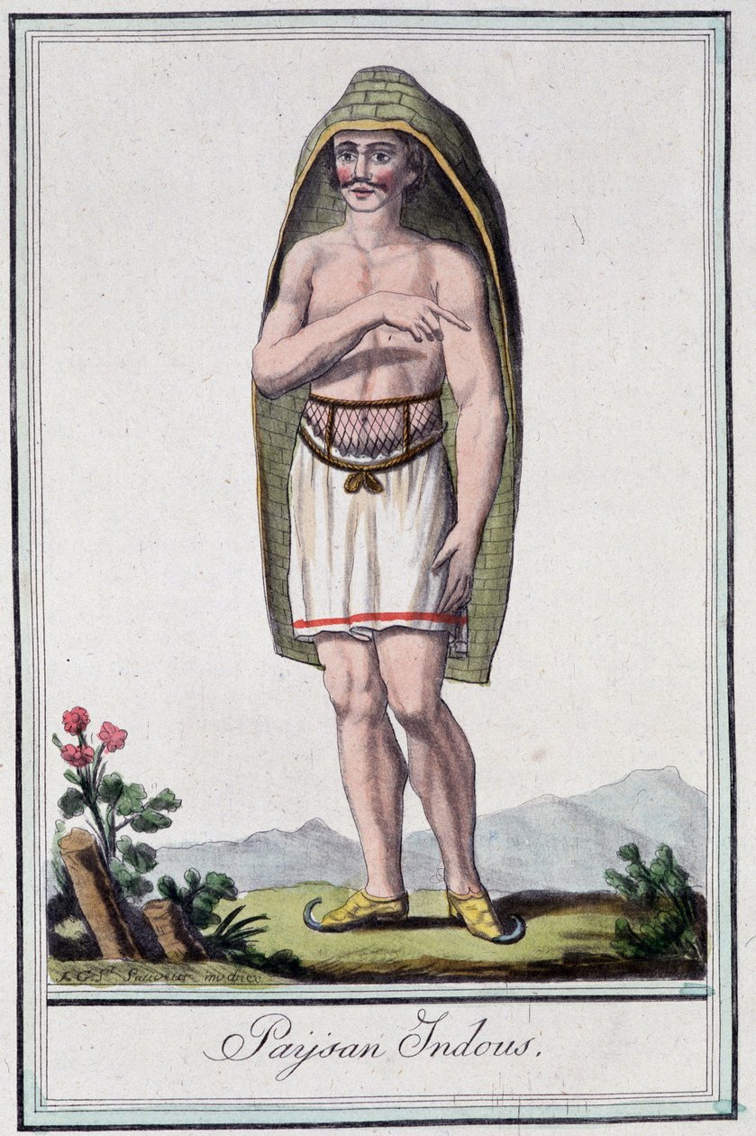 Camponesa Indous (Índia) - em "Encyclopedie des voyages" de Grasset St Sauveur, ed. 1796 de Jacques Grasset de Saint Sauveur