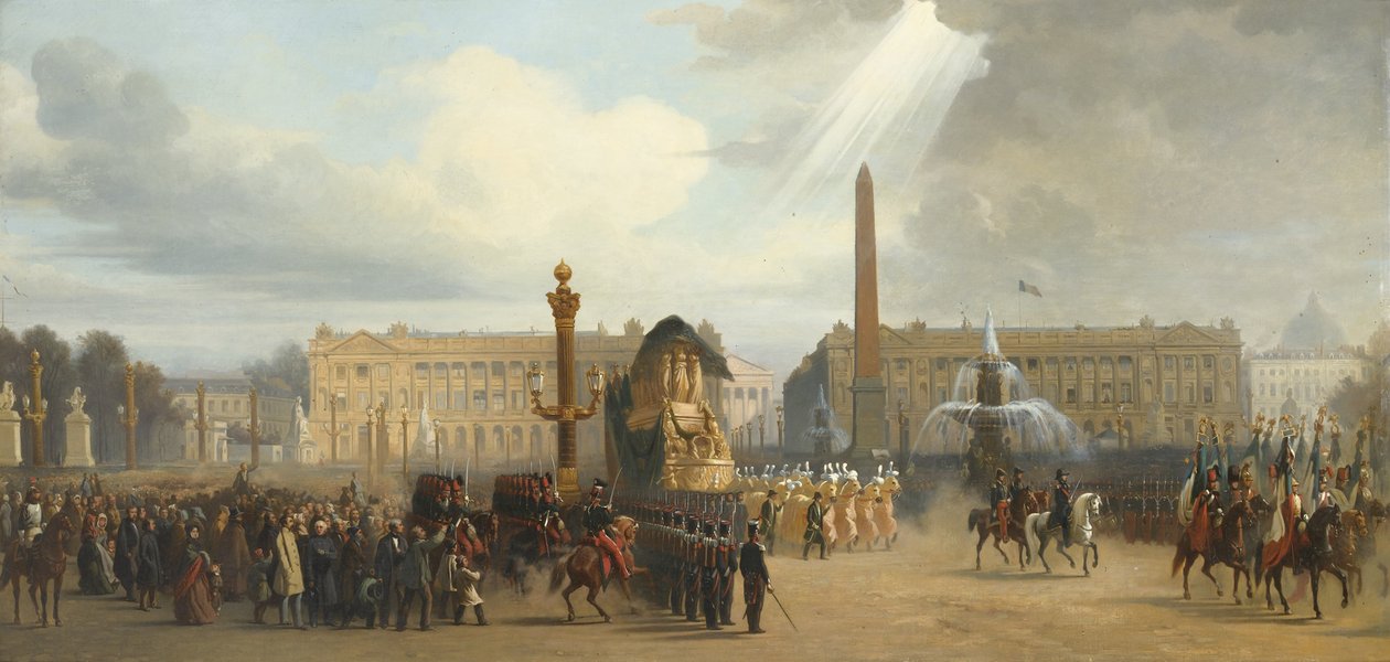 A carruagem fúnebre de Napoleão atravessa a Place de la Concorde, 15 de dezembro de 1840, 1844 de Jacques Guiaud