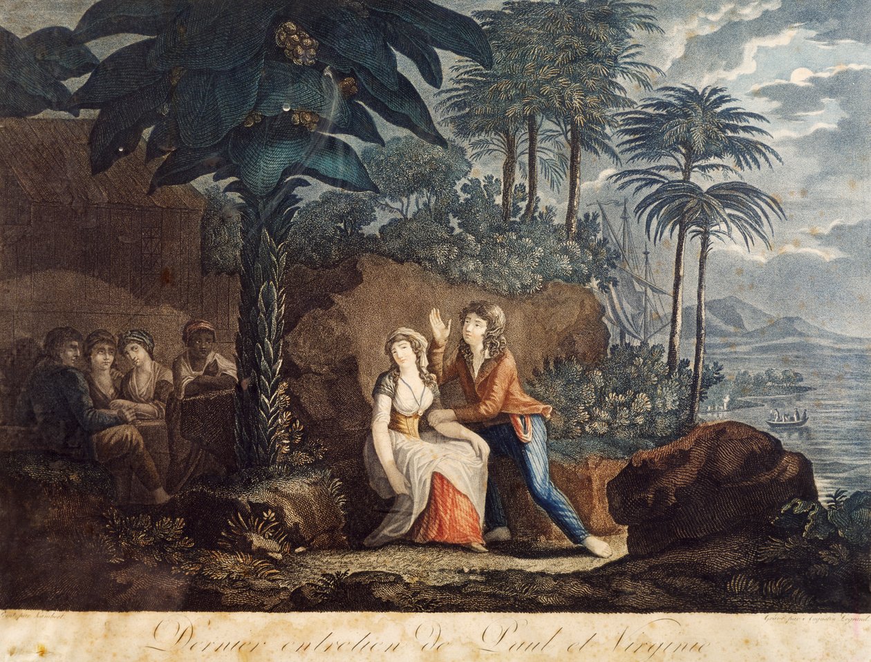 Paul e Virginia, ilustração para romance de Jacques-Henri Bernardin de Saint-Pierre (1737-1814) de Jacques Henri Bernardin de Saint Pierre