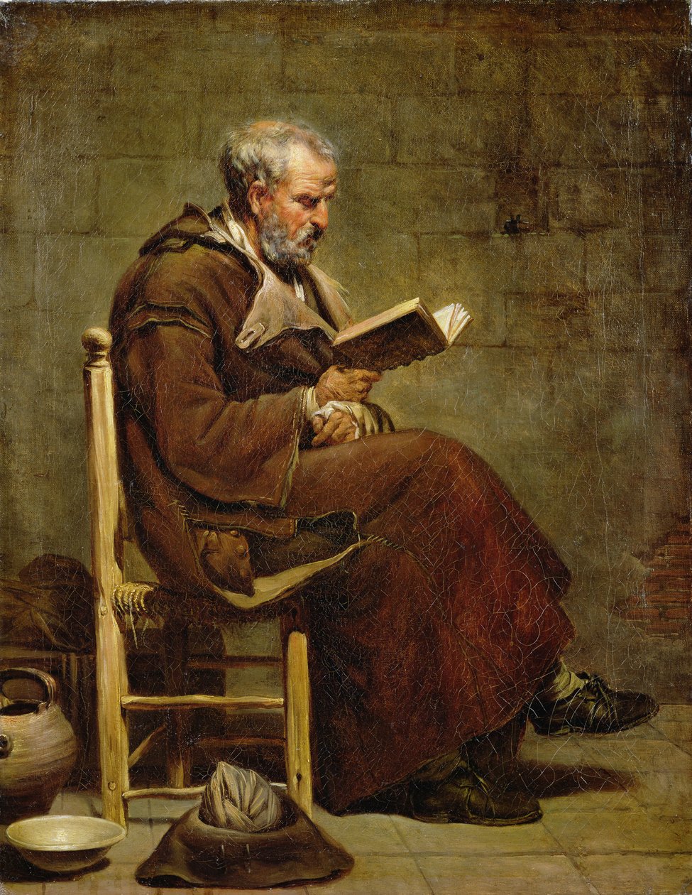 Um velho sentado lendo, antes de 1797 de Jacques Henri Sablet
