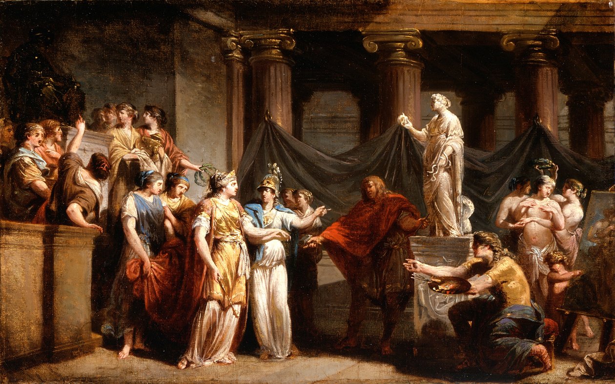 O Templo das Artes Liberais, com a cidade de Berna e Minerva, 1779 de Jacques Henri Sablet