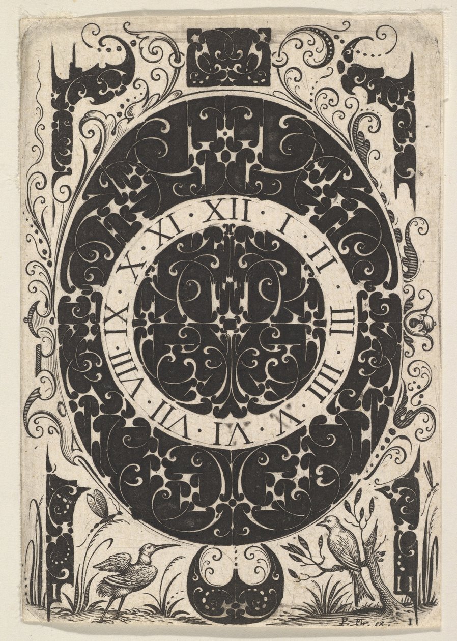 Caixa de relógio oval com pássaros e motivos menores, ca. 1614-19. de Jacques Hurtu