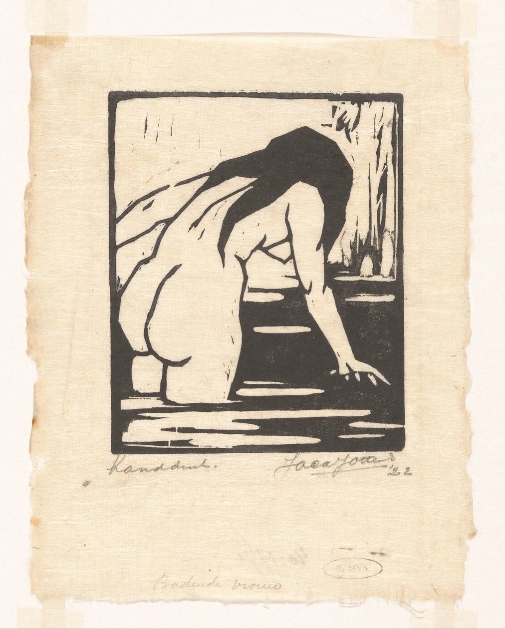 Mulher que toma banho (título original sobre o objecto) de Jacques Jeichienus Ottens (signed by artist)