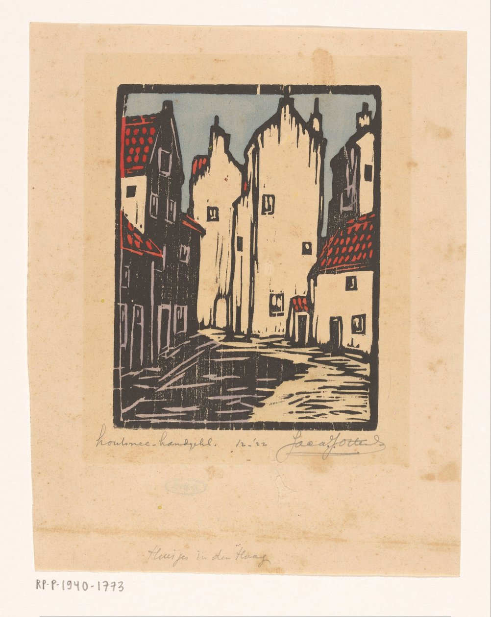 Casas em Haia (título original sobre o objecto) de Jacques Jeichienus Ottens (signed by artist)