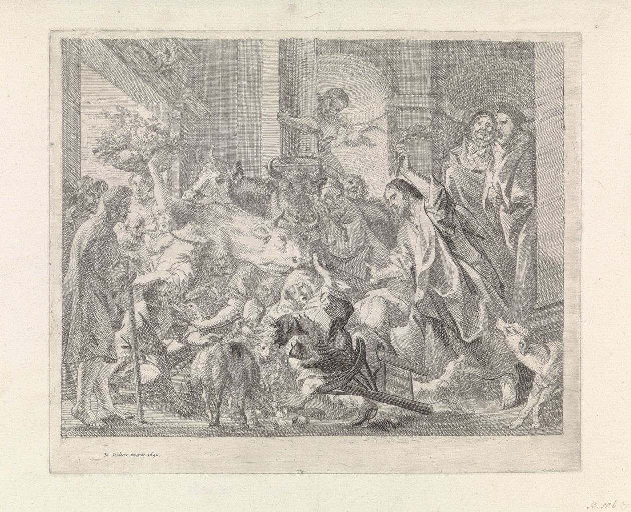 Cristo expulsa os mercadores do templo de Jacques Jordaens