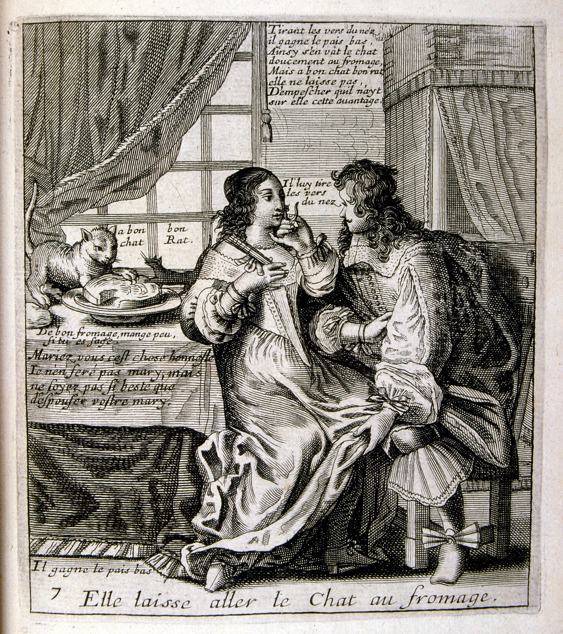 Ilustração gravada do século XVII de uma coleção de provérbios. Paris 1657-1663. De Jacques Lagniet (1620-1675). Gravador francês. Dele saíram muitas gravuras de crítica social e imagens de escárnio, como as suas ilustrações por vezes grotescas e fantástic de Jacques Lagniet