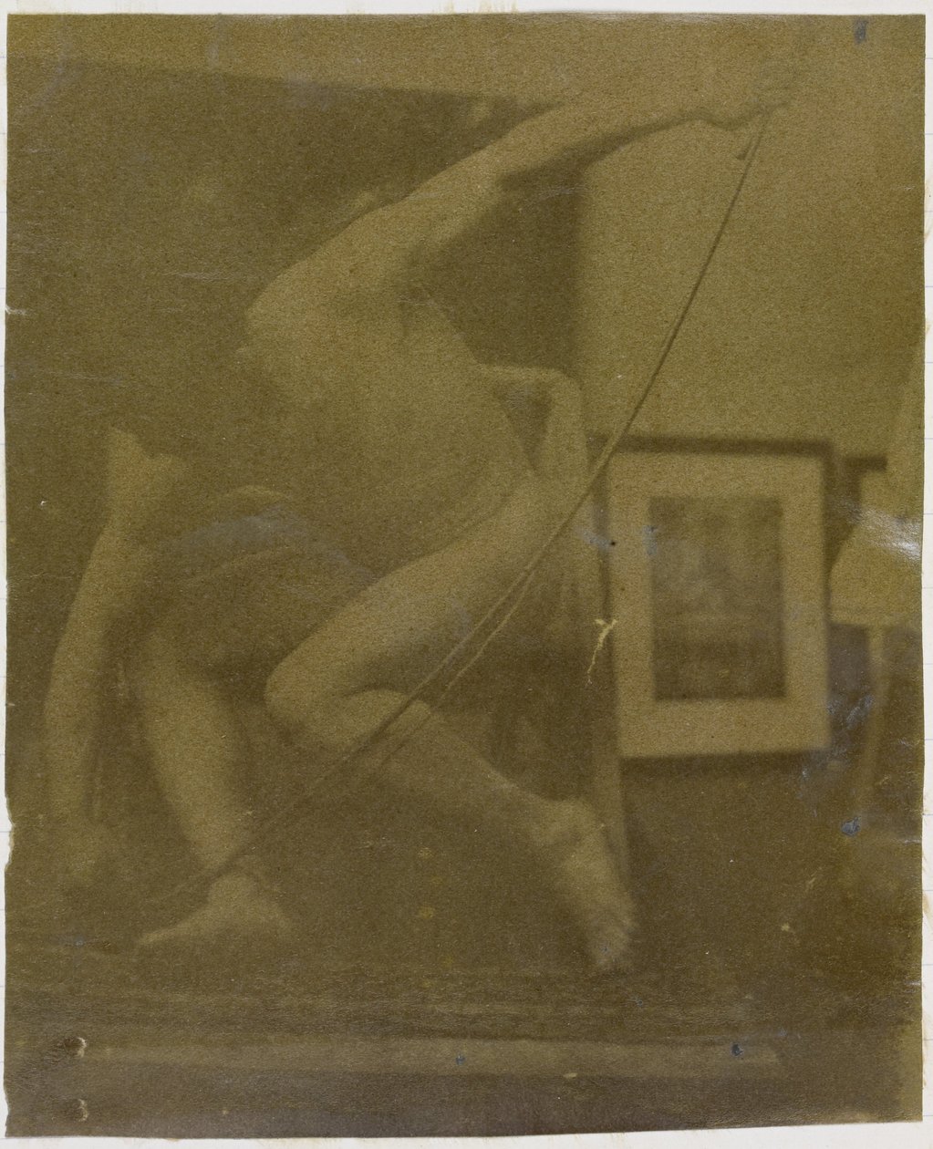 Estudo de um modelo nu masculino, agachado com um arco na mão, no estúdio de Jacques de Lalaing de Jacques Lalaing (attributed to)