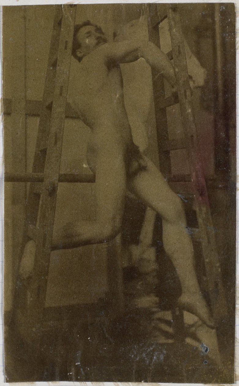 Estudo de um modelo nu masculino no estúdio de Jacques de Lalaing de Jacques Lalaing (attributed to)