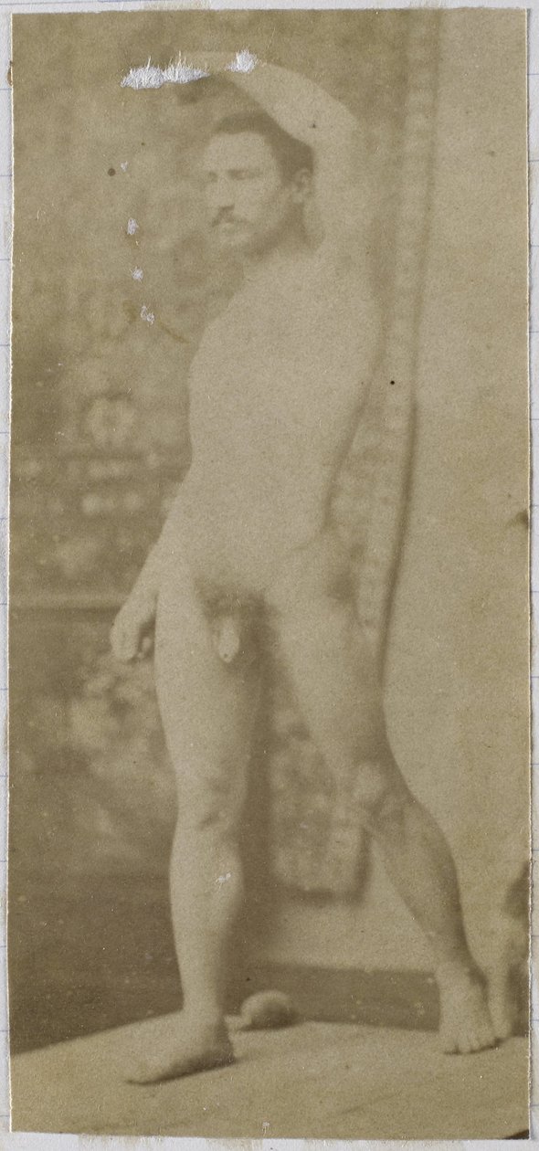 Estudo de um modelo nu masculino, em pé e obliquamente visto de frente, no estúdio de Jacques de Lalaing de Jacques Lalaing (attributed to)