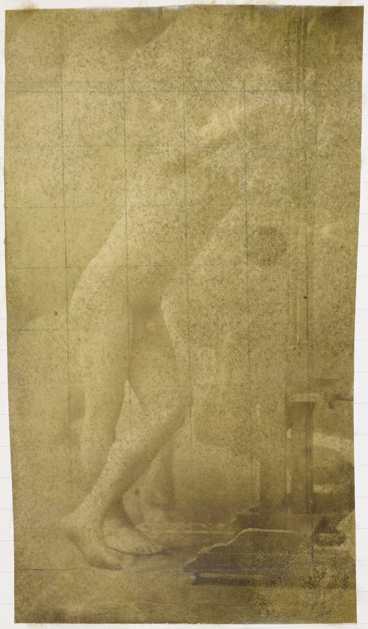 Estudo de um modelo nu masculino, de pé e encostado a um cavalete, no estúdio de Jacques de Lalaing de Jacques Lalaing (attributed to)