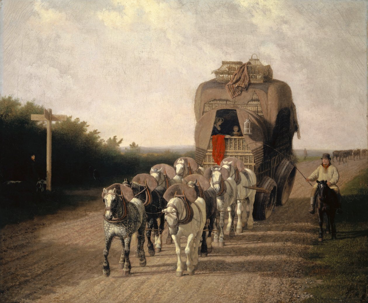 O treinador do portador de Ludlow, 1801 de Jacques Laurent Agasse