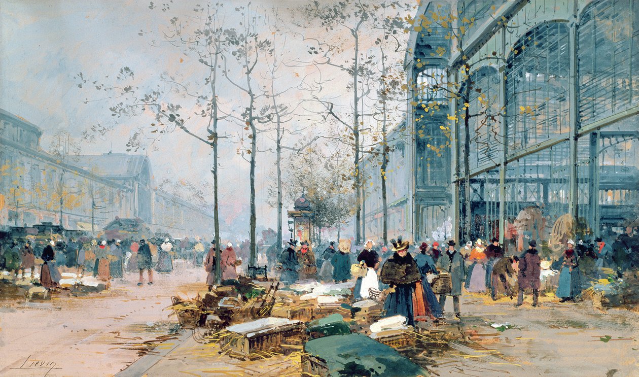 Les Halles, Paris (lápis e guache no papel) de Jacques Lieven