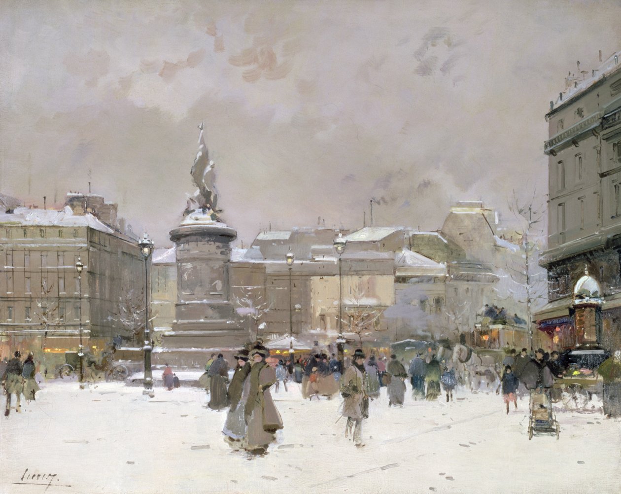 Place de Clichy (óleo no painel) de Jacques Lieven