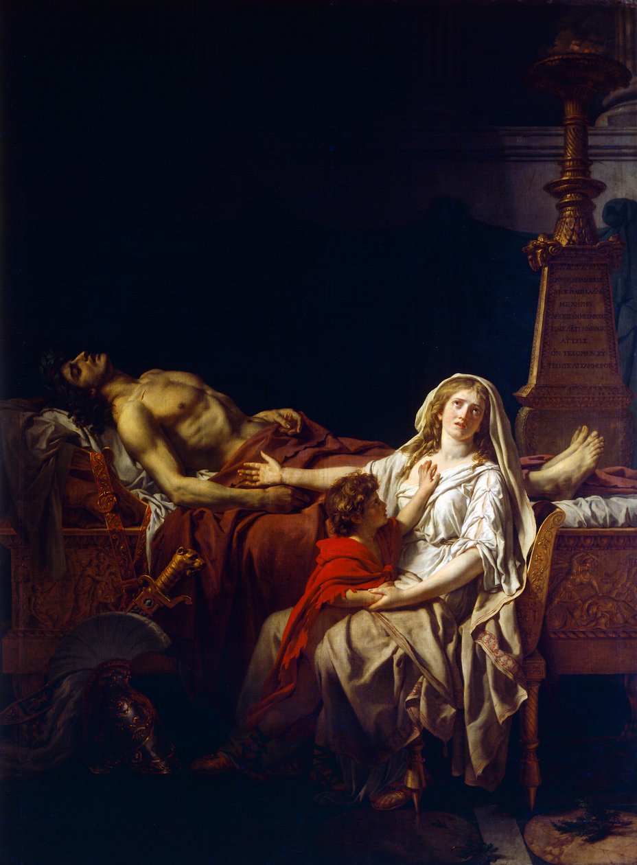 Andromache luto pelo corpo de Hector, de Jacques-Louis David (1748-1825) de Jacques Louis (studio of) David