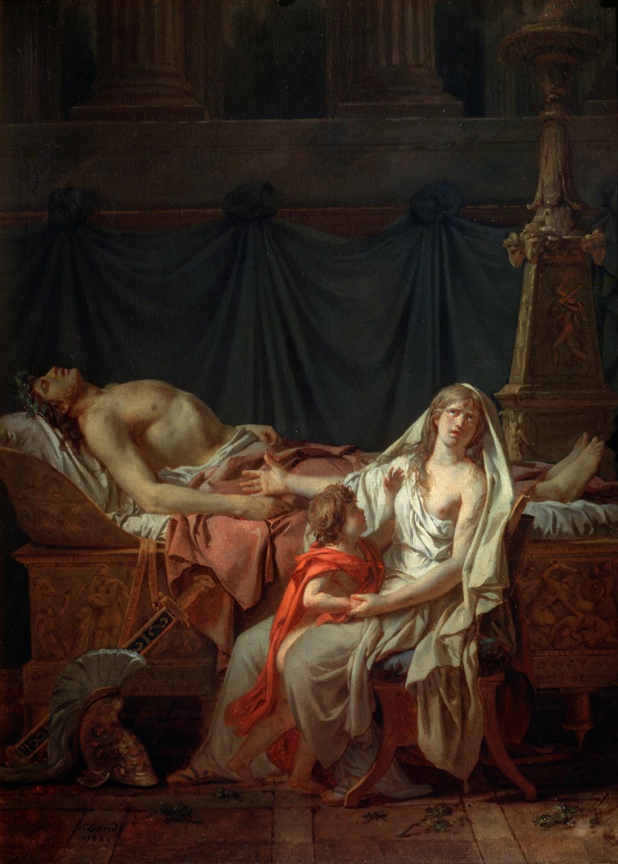 Andrômaca lamenta Hector, 1783. de Jacques Louis David