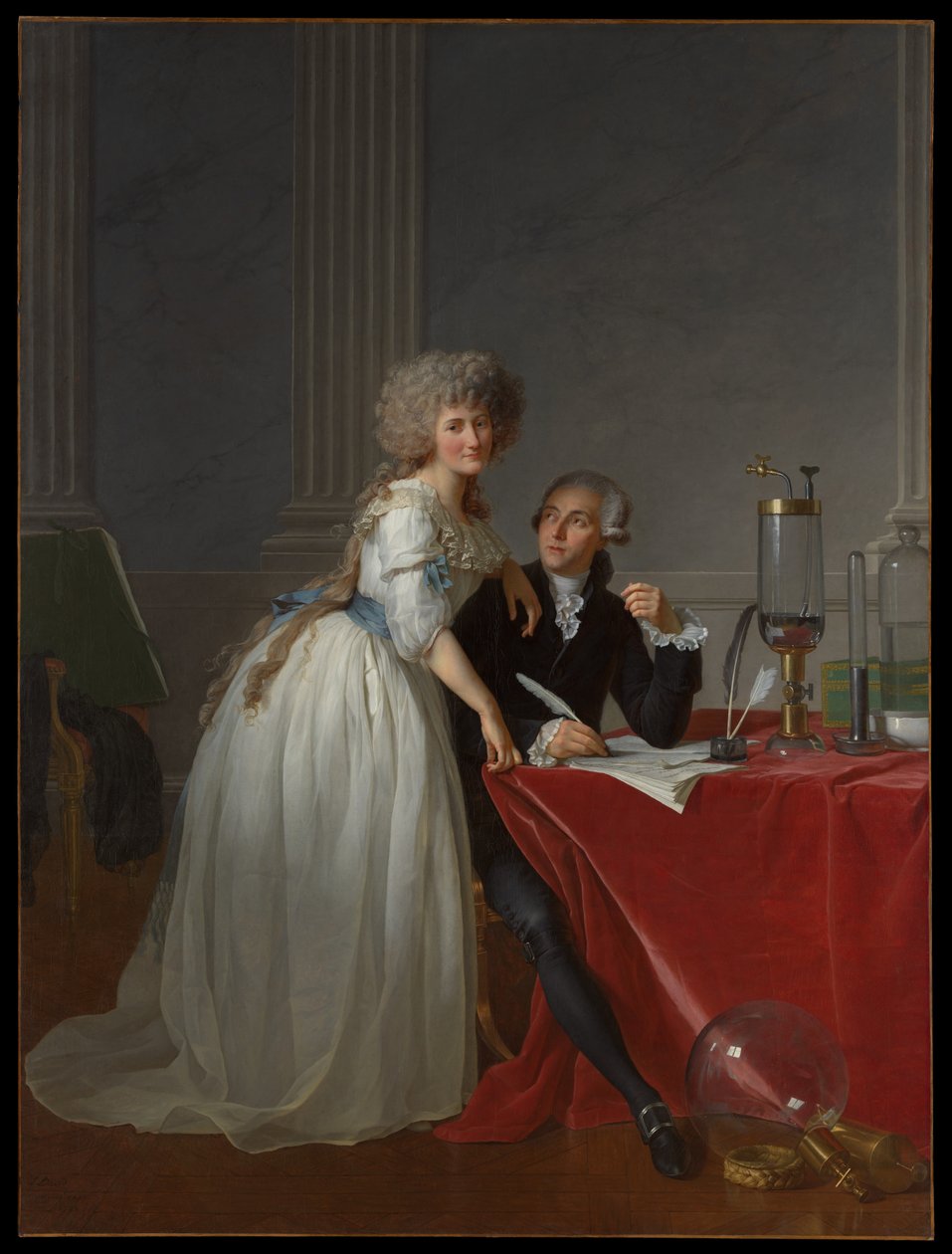 Antoine Laurent Lavoisier (1743-1794) e Marie Anne Lavoisier (Marie Anne Pierrette Paulze, 1758-1836) de Jacques Louis David