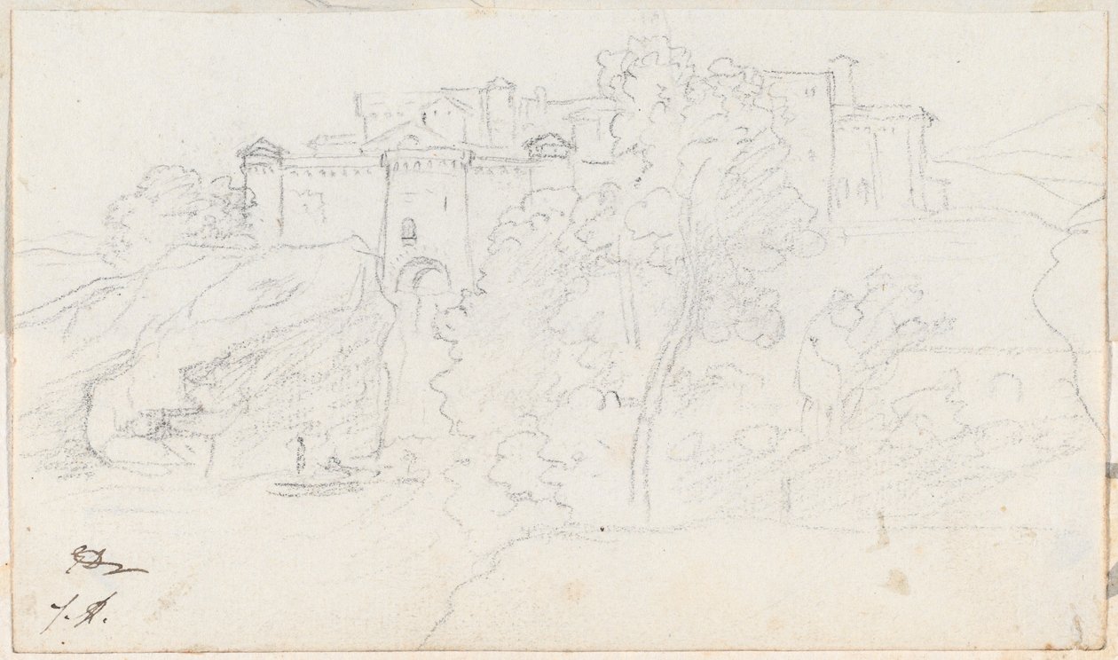 Castelo em uma colina de Jacques Louis David