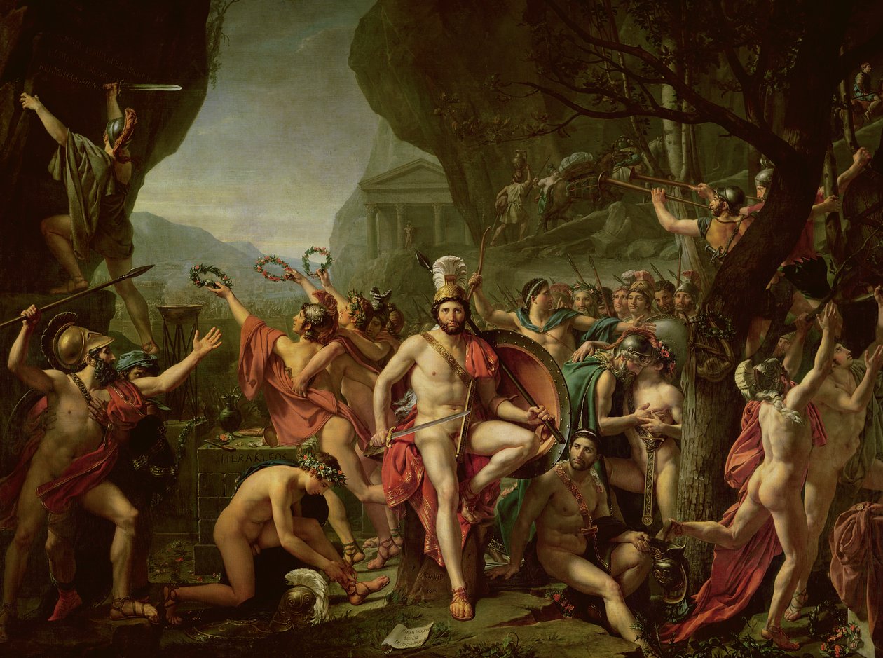 Leônidas nas Termópilas, 480 aC de Jacques Louis David
