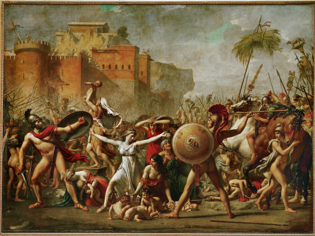 Les Sabines - As mulheres sabinas que interrompem a batalha ... de Jacques Louis David