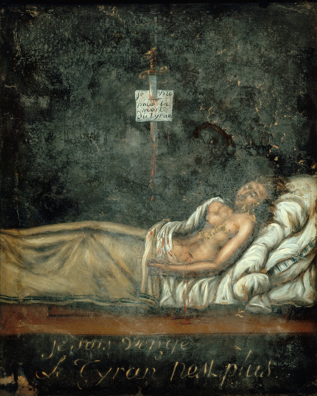 Louis-Michel Le Peletier, Marquês de Saint-Fargeau 1760-1793 em seu leito de morte, c. 1793. de Jacques Louis David