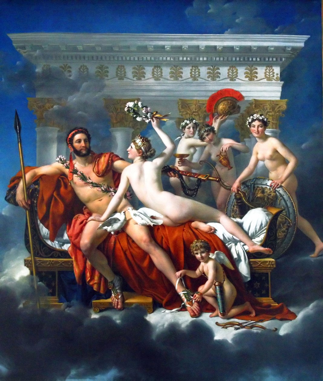 Marte desarmado por Vênus e as Três Graças de Jacques Louis David