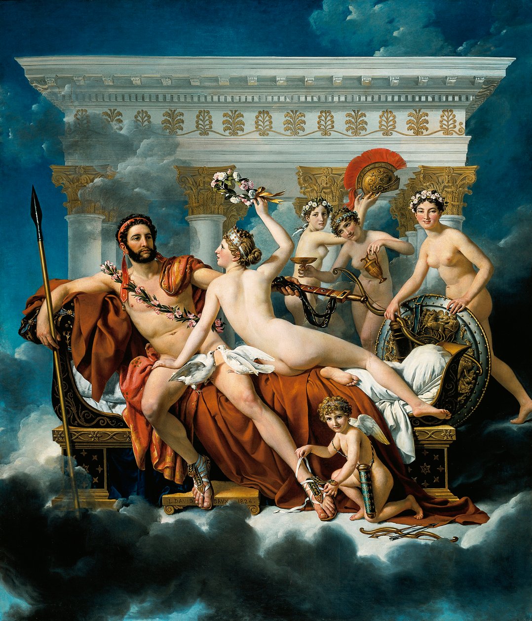 Marte desarmado por Vênus e as Três Graças de Jacques Louis David